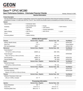 cpvc material test report