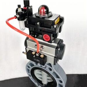 CPVC butterfly valve spring return actuator