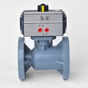 CPVC flanged pneumatic ball valve by Huiya