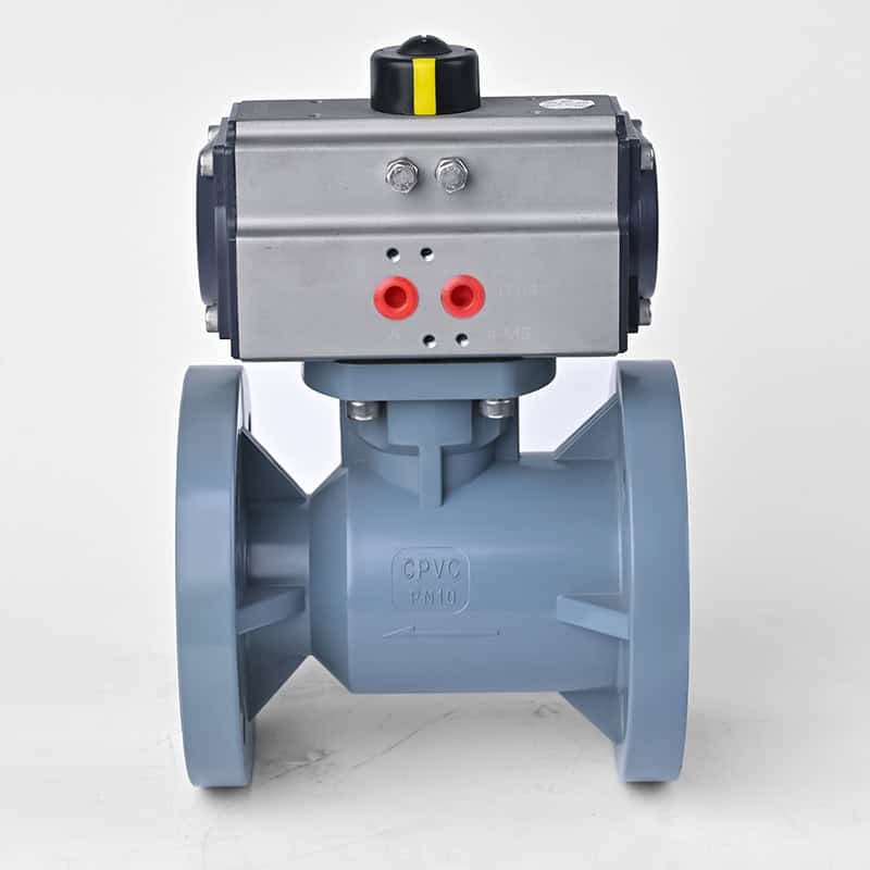 CPVC flanged pneumatic ball valve by Huiya