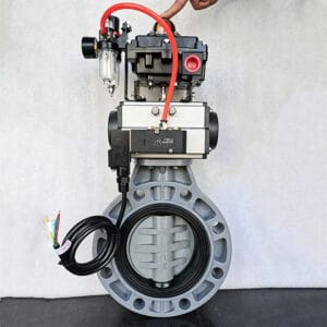 CPVC Pneumatic Butterfly Valve with double acting actuator