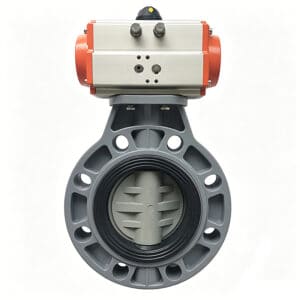 CPVC Pneumatic Butterfly Valve front view