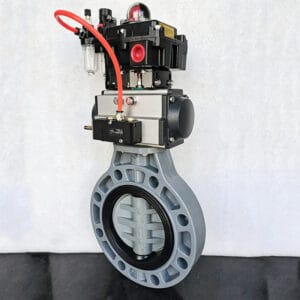 CPVC Pneumatic Butterfly Valve wafer body side view