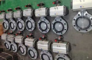 pneumatic actuators row