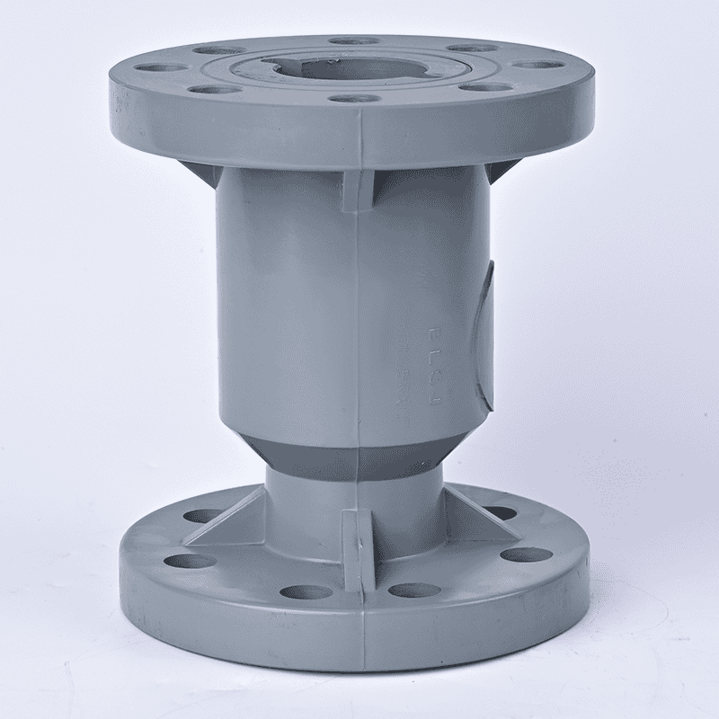 Industrial CPVC flanged check valve, designed to prevent backflow in high-temperature and corrosive chemical pipelines.