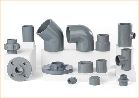 Comprehensive range of CPVC pipe fittings including elbows, tees, and flanges, engineered for high-temperature fluid handling.