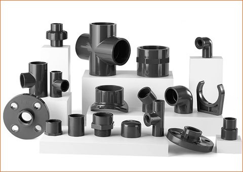 Heavy-duty UPVC pipe fittings including tees, elbows, and flanges for reliable industrial water treatment and drainage systems.