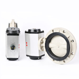 Huiya automated PPH wafer butterfly valve. The ideal solution for large-diameter high-temperature industrial water treatment systems.