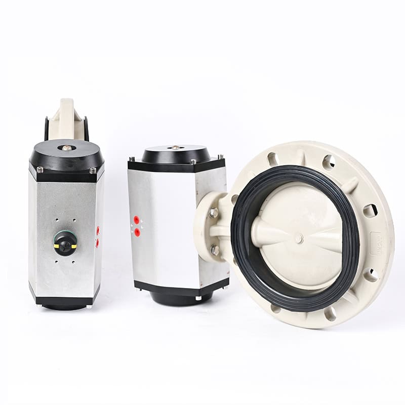 Huiya automated PPH wafer butterfly valve. The ideal solution for large-diameter high-temperature industrial water treatment systems.